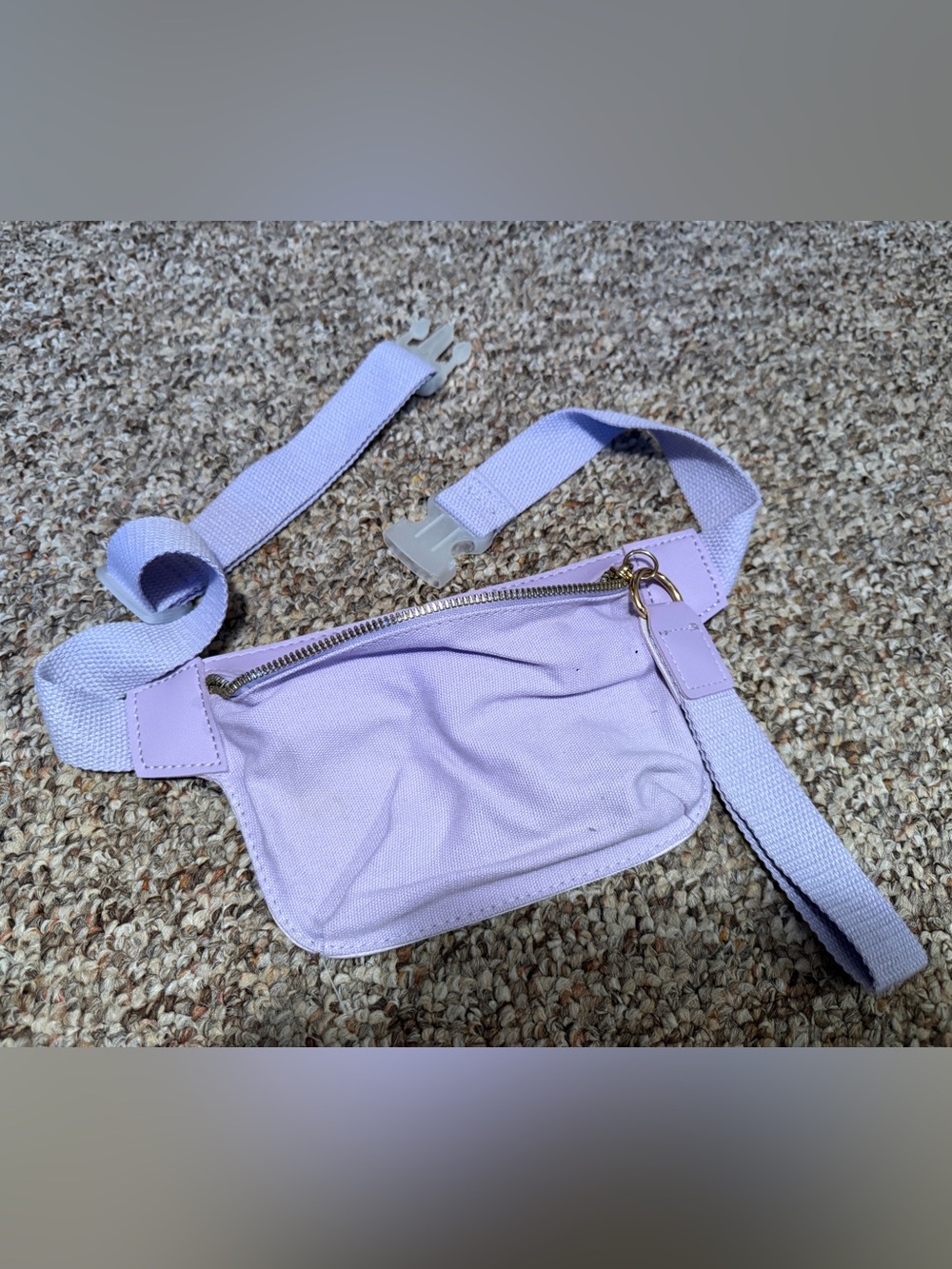 Lilac Canvas Belt Bag with Gold Hardware